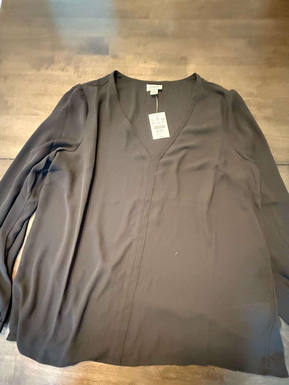 J. Crew Black V-Neck Blouse